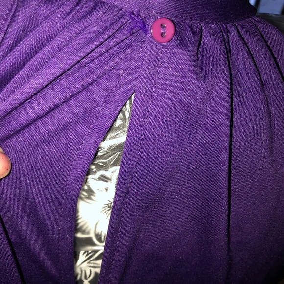 Express size large purple sleeveless with attached scarf w/ key hole back - Picture 3 of 10